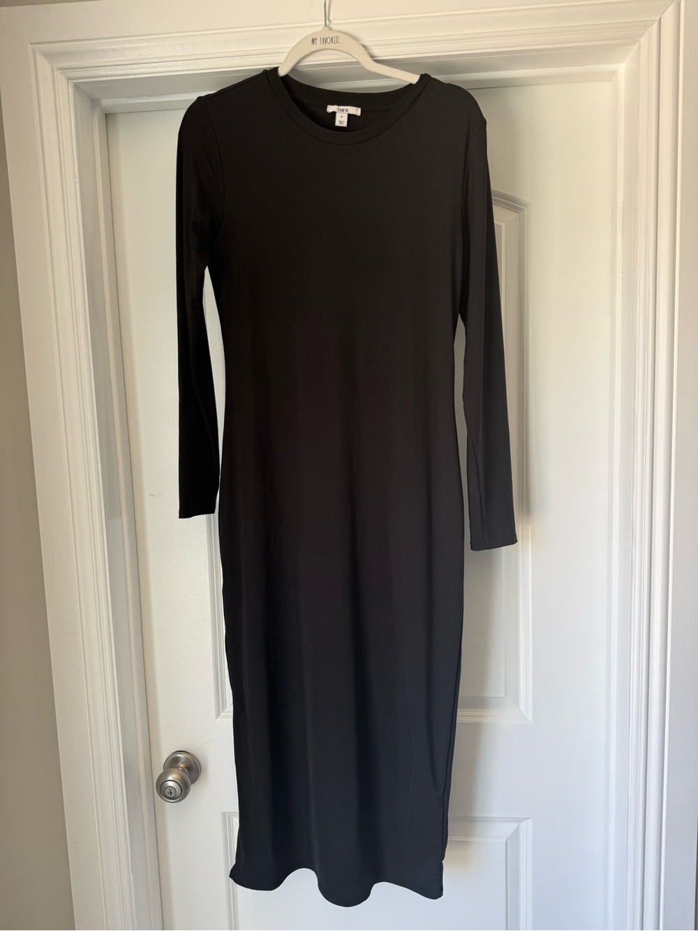 Bar III Black Long-Sleeve Midi Bodycon Dress
